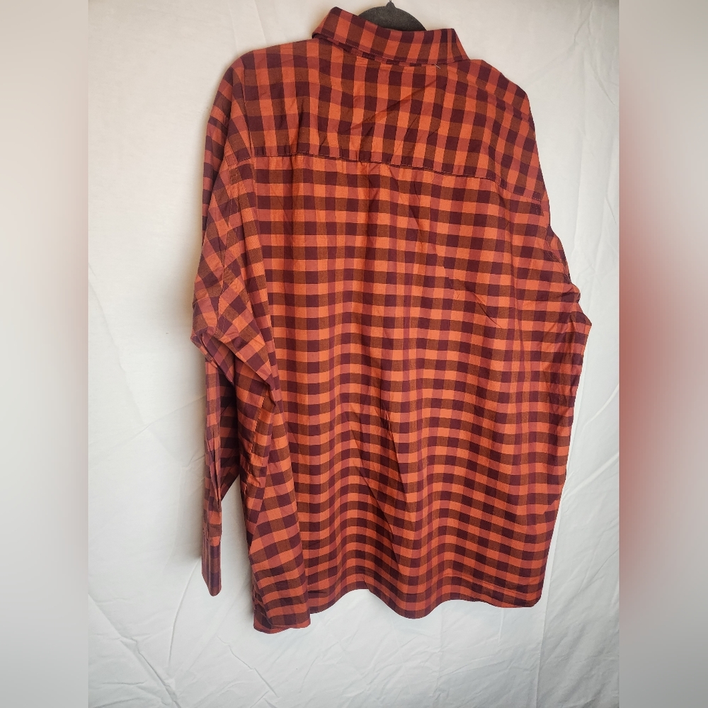 Unlisted By Kenneth Cole Men's Big Red Plaid Checkered Casual Dress Shirt - Picture 2 of 4